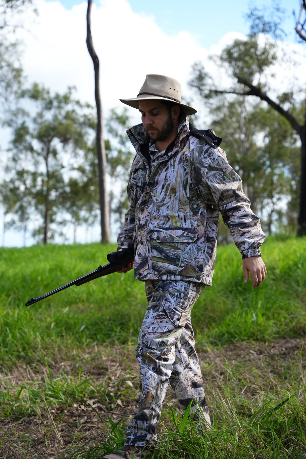 Pro-Tactical Koorangie Camo Fleece Coat with Hood MED