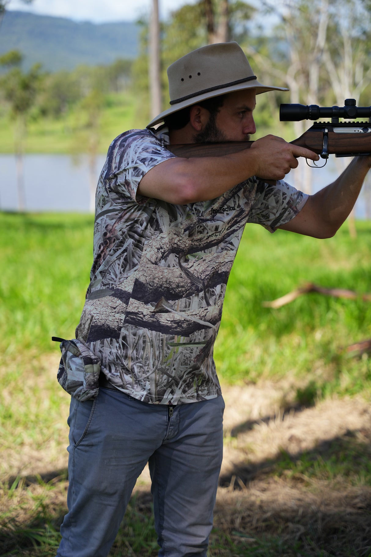 Pro-Tactical Koorangie Camo Bamboo Charcoal Polo Shirt LGE