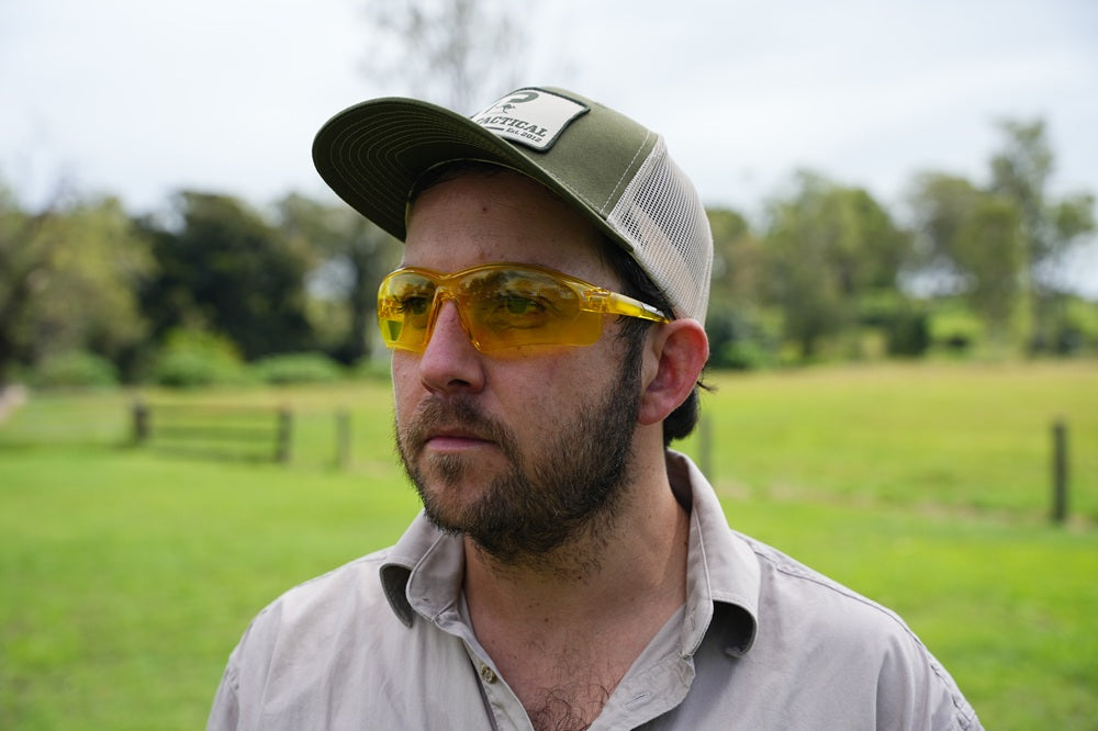 Pro-Tactical Shooting Glasses with Case Yellow PC Frame and Lens