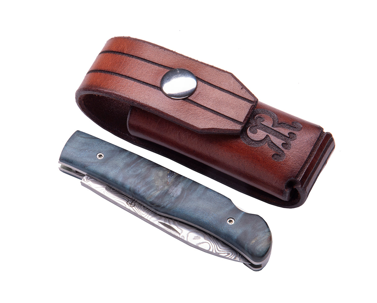 Rigby Luangwa Folding Knife (Damascus Steel)