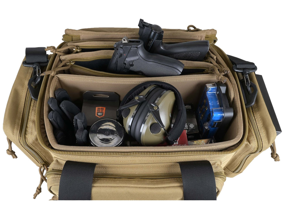 Manitoba Range Bag with 2 Pistol Sleeves Tan