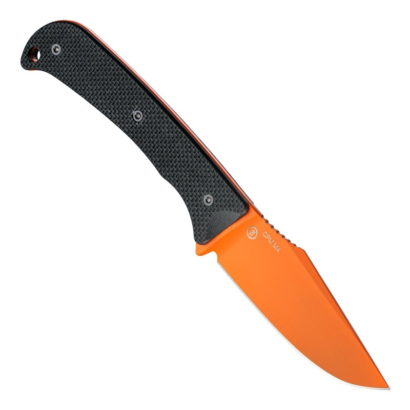 Hogue Extrak Knife 3.3" Fixed Clip Point Blade CPM M4 - Orange Cerakote - G10 Solid Black Peel Ply