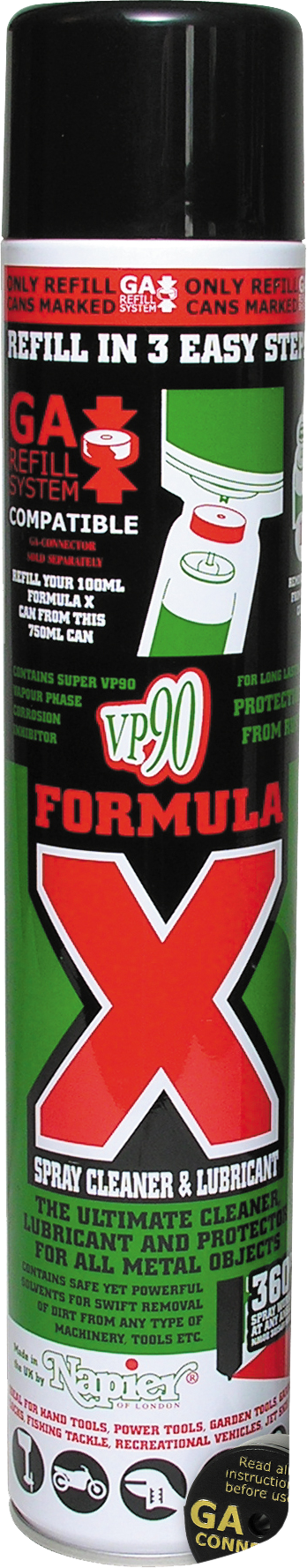 Napier VP90 Formula X Spray Cleaner & Lubricant - 750ml