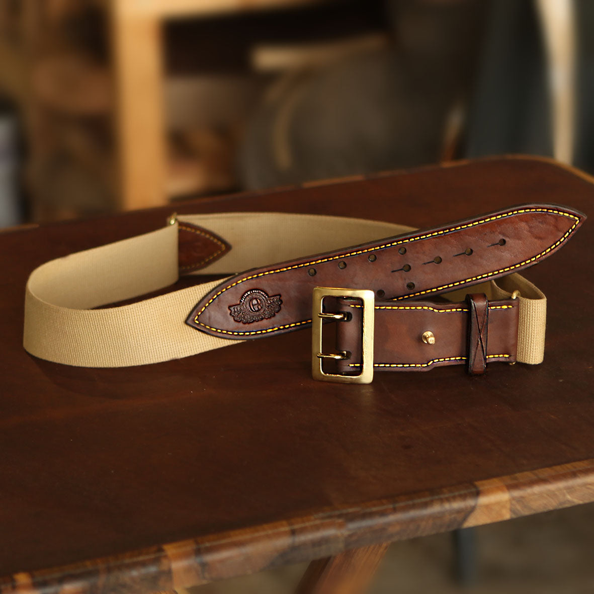 Els Leather The Hogsback Canvas & Leather Hunting Belt 50mm
