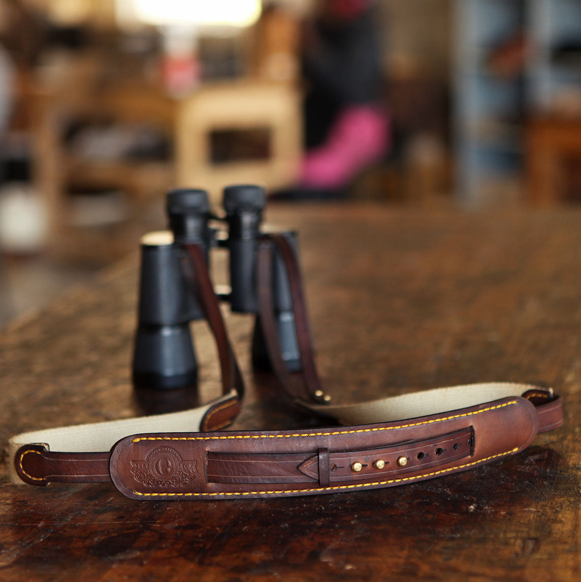 Els Leather Sutherland Canvas and Leather Binocular Sling