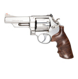 Hogue S&W K or L Frame Square Butt Conversion - Smooth Hardwood Grip with Finger Grooves - Walnut