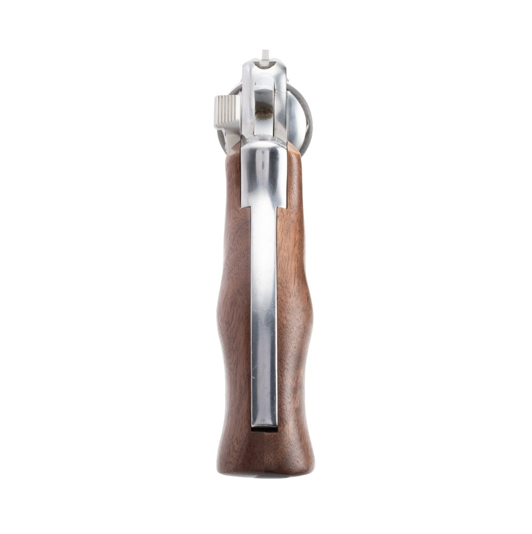 Hogue S&W K or L Frame Square Butt Conversion - Smooth Hardwood Grip with Finger Grooves - Walnut