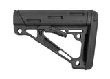 Hogue AR-15/M-16 OverMolded Collapsible Buttstock - Fits Commercial Buffer Tube - Black Rubber