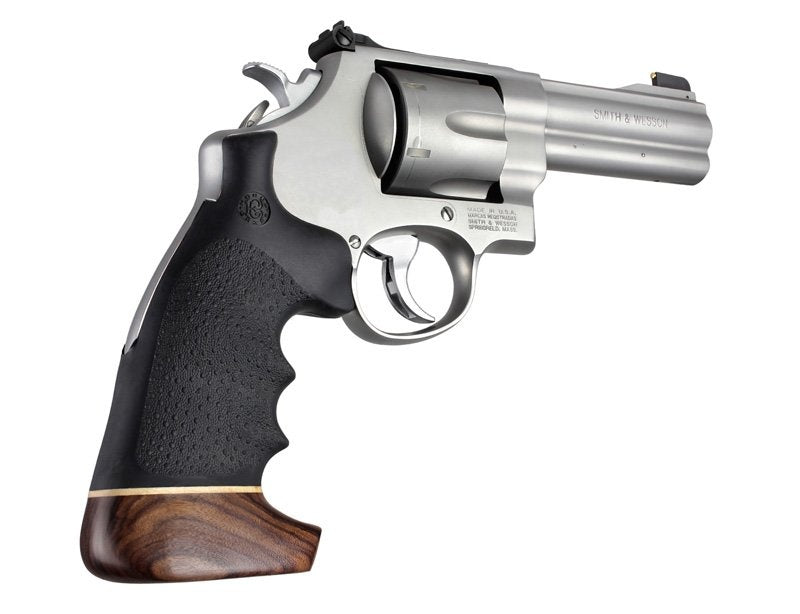 Hogue S&W N-Frame Round Butt Conversion - Rubber Monogrip with Wood Big Butt