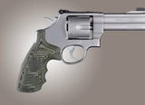 Hogue S&W N Frame Round Butt Conversion - Piranha - G10 GMascus GREEN LAVA - w/ Finger Grooves