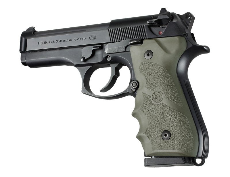 Hogue Beretta 92/96 Series Rubber Grip with Finger Grooves OD Green