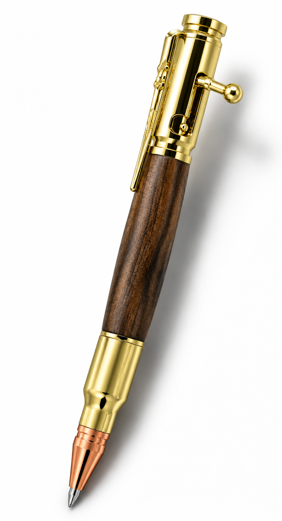 Luxury Bolt Action Rifle Pen - Gold, Walnut