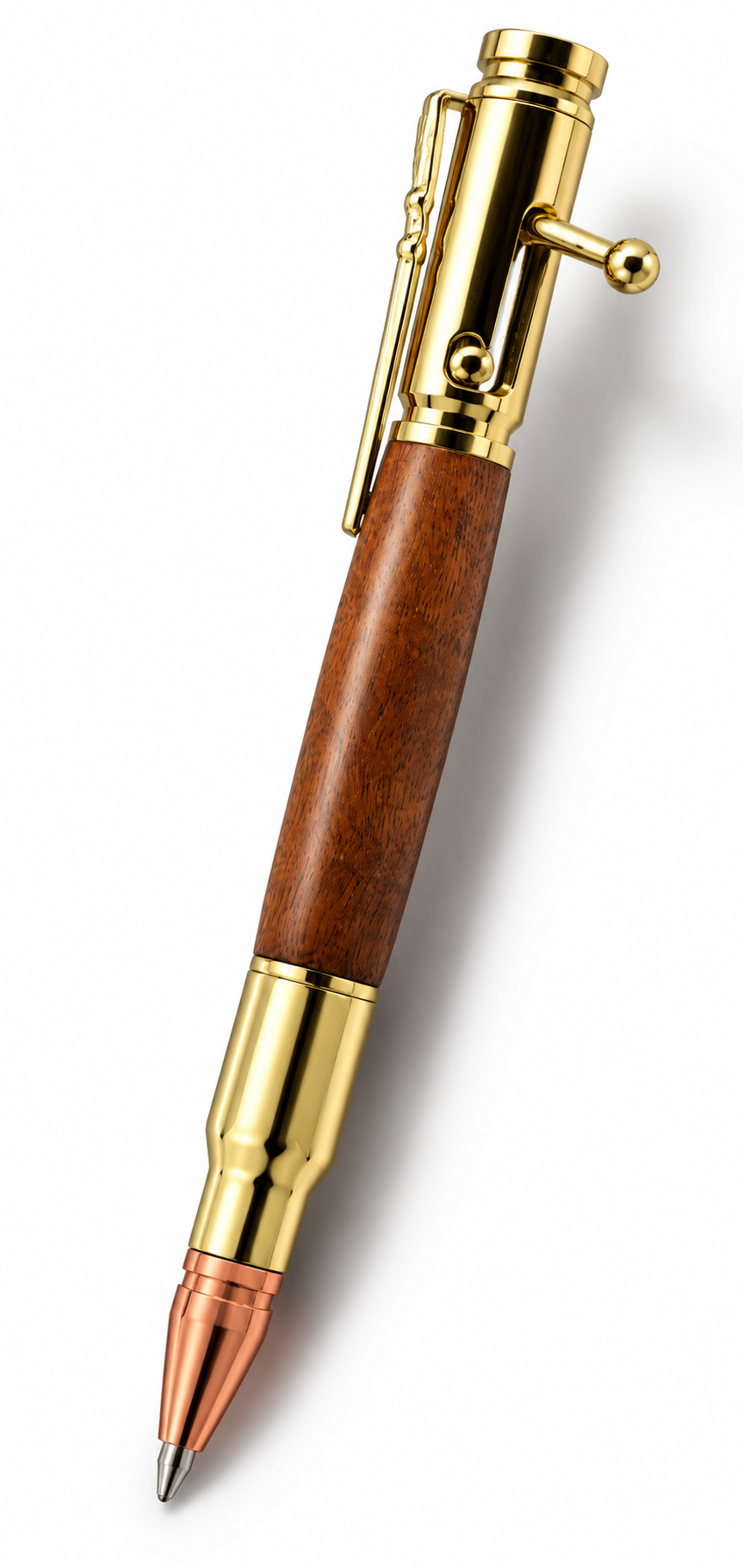 Luxury Bolt Action Rifle Pen - Gold, Maple Wood