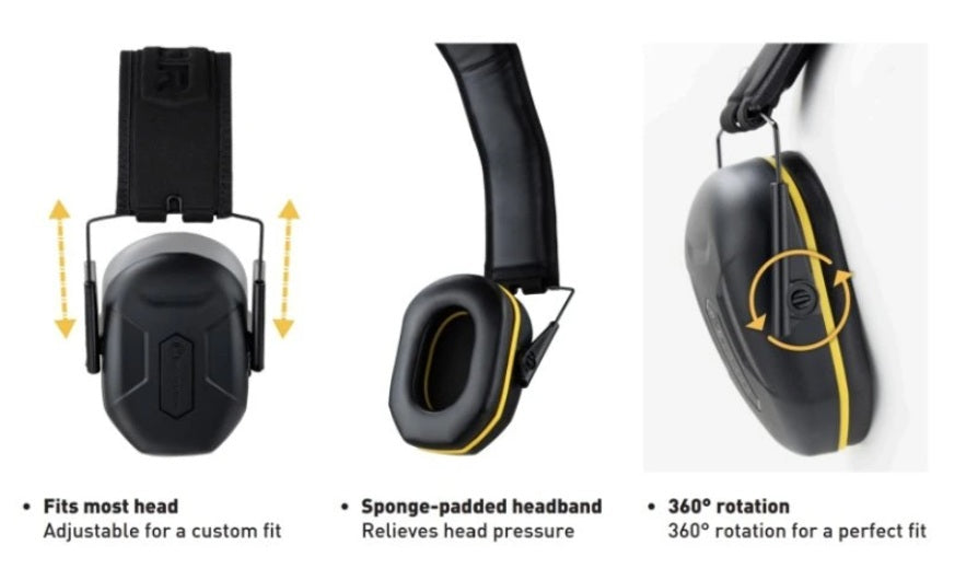 Earmor M300L Low Profile Passive Earmuffs - Tactical Black