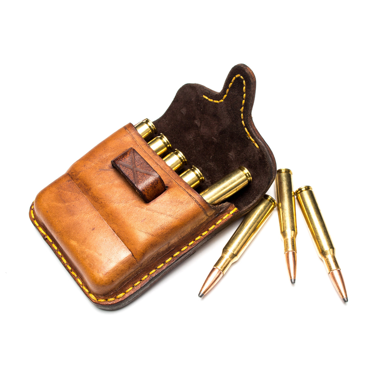 Rigby Closed 5 Round Leather Bullet Pouch - Euro