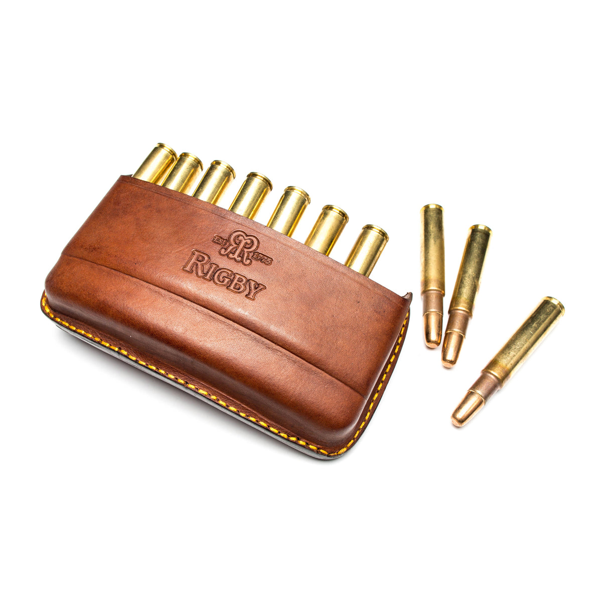 Rigby Open 9 Round Leather Bullet Pouch - Magnum