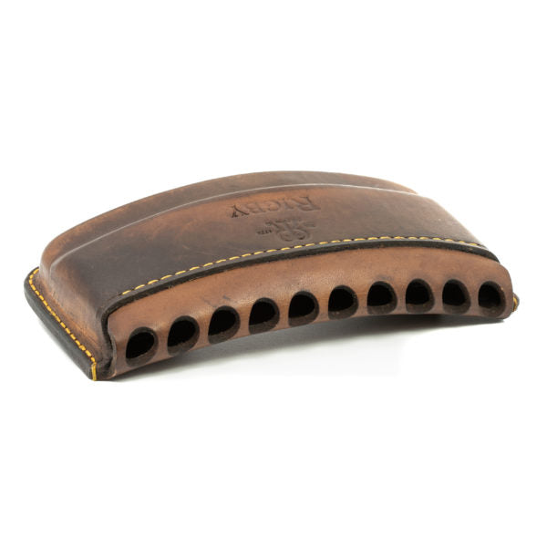 Rigby Open 10 Round Leather Bullet Pouch - Euro