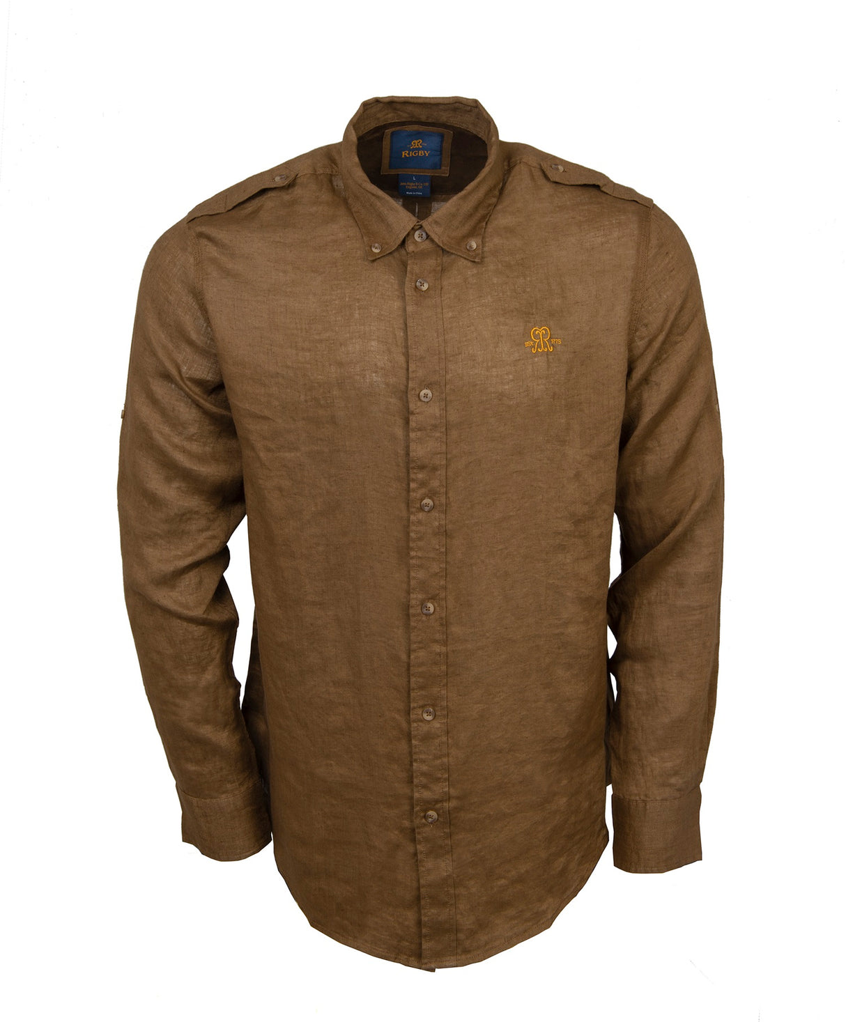 Rigby Linen Hunting Shirt - Brown - XXXL