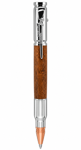 Luxury Bolt Action Rifle Pen - Chrome, Maple Wood
