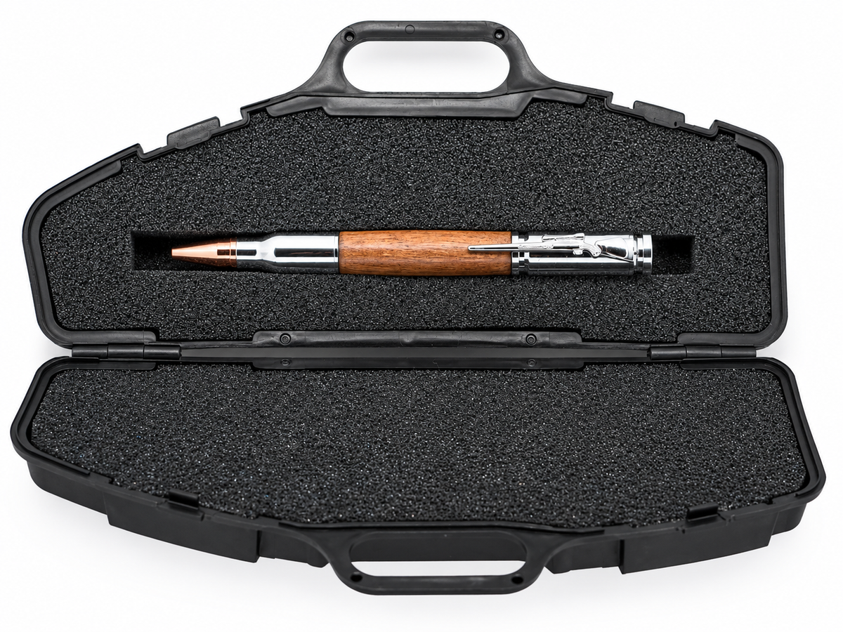 Luxury Bolt Action Rifle Pen - Chrome, Walnut