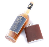 Rigby Leather Covered Hip Flask - Brown