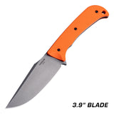 Hogue Extrak XL Knife 3.9" Fixed Clip Point Blade Magnacut - Tumbled Finish - G10 Solid Orange Peel Ply Scales
