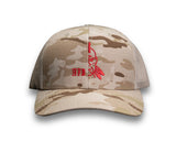 Half Face Blades Bark Duck Camo HFB American Flag Patch Trucker Hat
