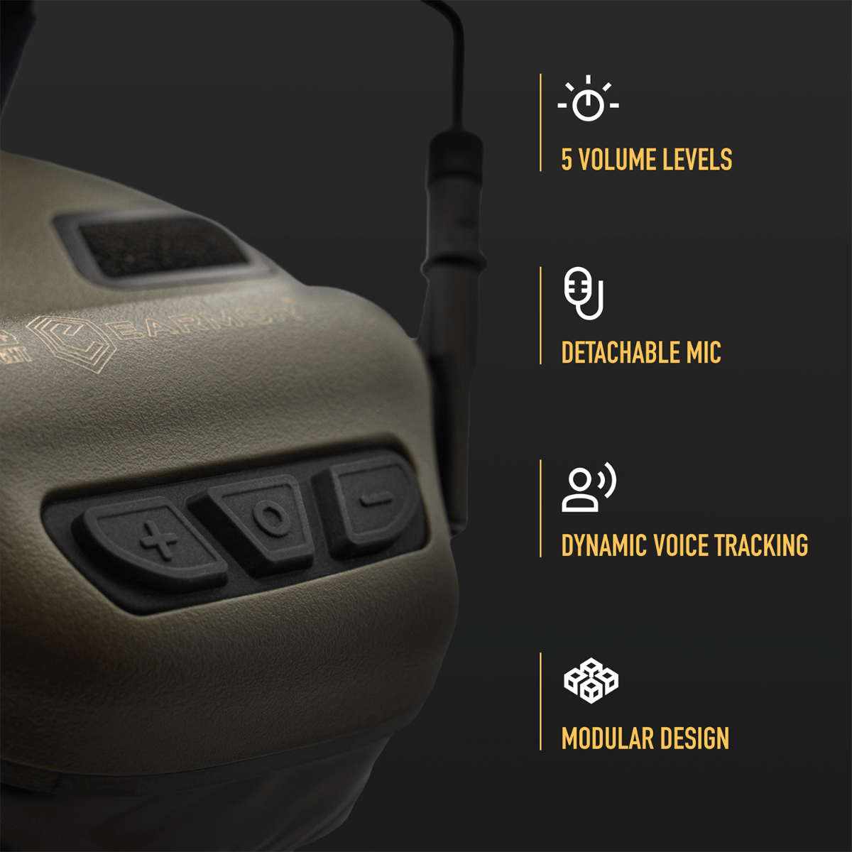 Earmor M32 PLUS Electronic Earmuffs with Microphone - Coyote Brown
