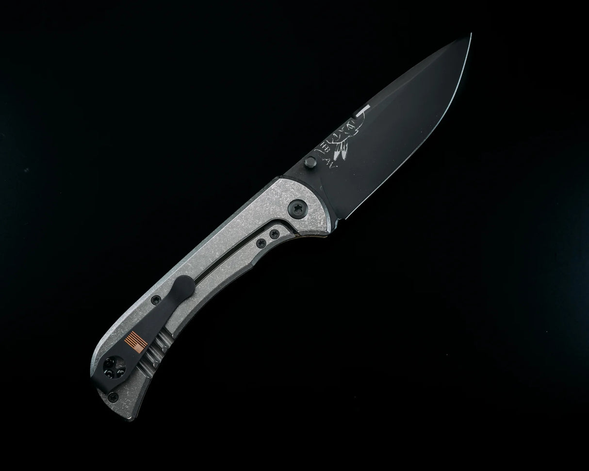 Half Face Blades Cav Folder – 3.5in Black G10 Handle Black Blade Magnacut