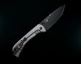 Half Face Blades Cav Folder – 3.5in Black G10 Handle Black Blade Magnacut