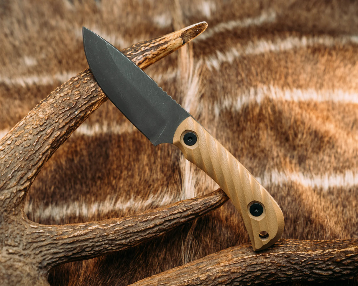 Half Face Blades Limited - Cav Jr Back Country - Coyote G10, Reticulated Grip