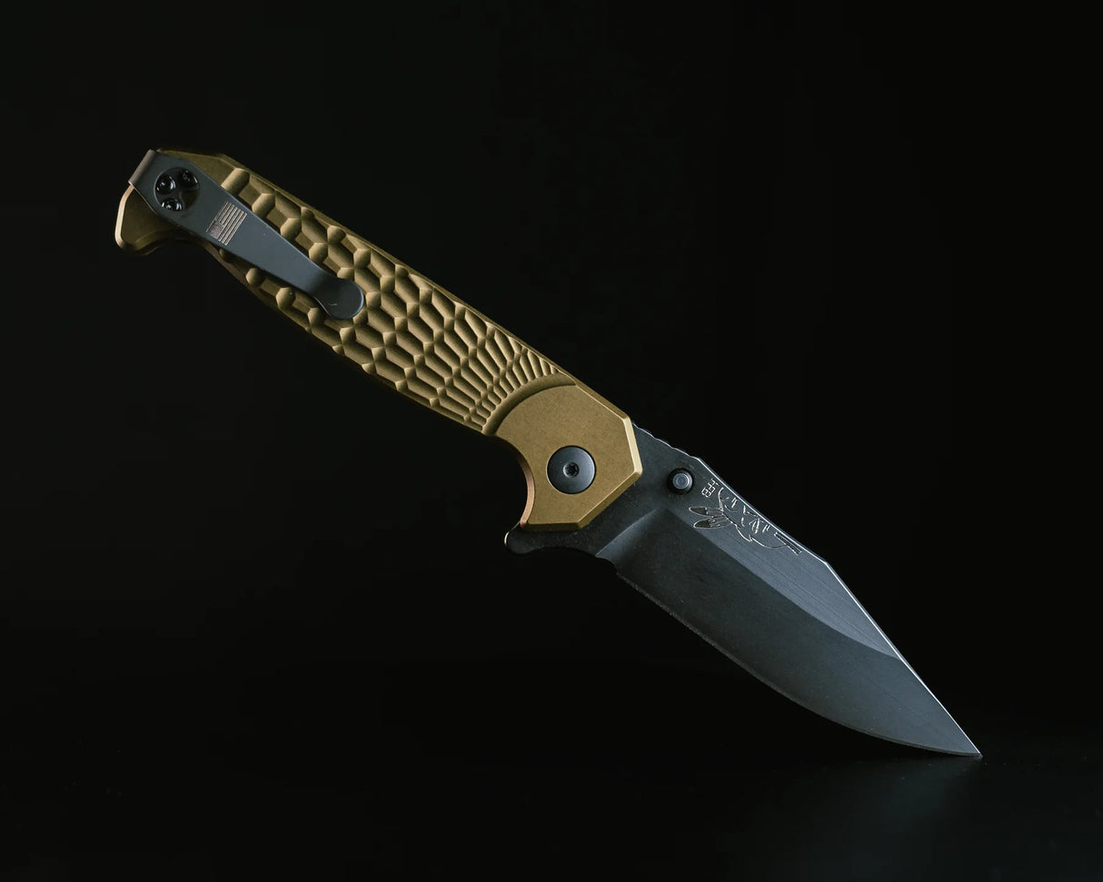 Half Face Blades Crow Folder – 3.5in OD Green Nitride Frame CPM S45VN
