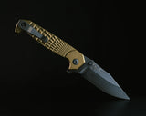Half Face Blades Crow Folder – 3.5in OD Green Nitride Frame CPM S45VN