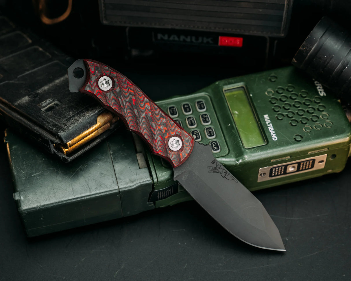 Half Face Blades Limited - Disaster Cub - Lava Flow Carbon, Armor Black Cerakote, Iron Grip