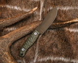 Half Face Blades Limited - Skinner Jr - OD Green G10, Midnight Bronze Cerakote, Ti Torx Bolts, Chaos Grip