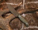 Half Face Blades Limited - Skinner Jr - OD Green G10, Midnight Bronze Cerakote, Ti Torx Bolts, Chaos Grip