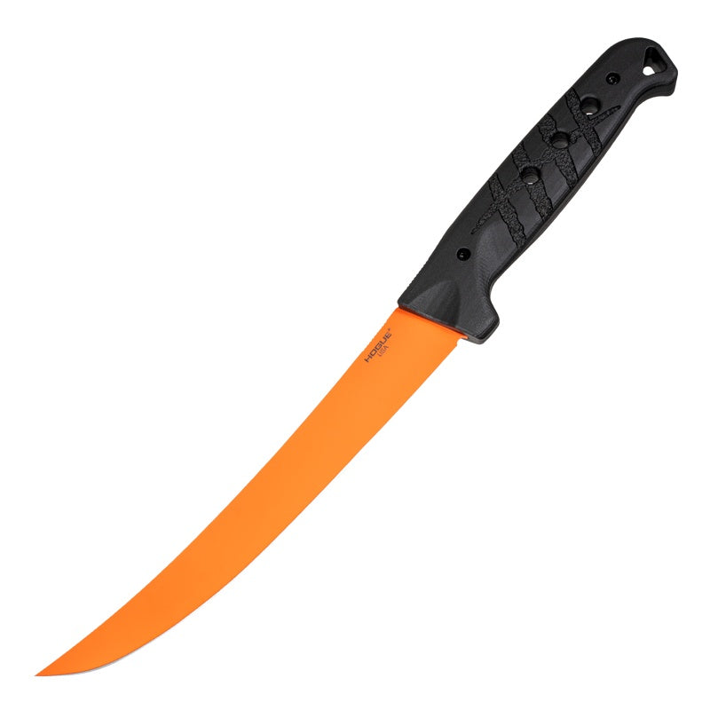 Hogue Bone Flex Boning Knife - 7.125" Hi-Viz Orange Cerakote - Richlite Frame - Black Diamond
