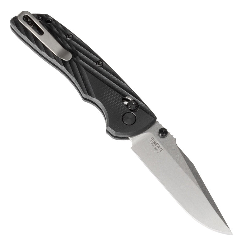 Hogue Deka Knife 3.25" ABLE Lock Folder - Clip Point Blade Stone Tumbled - G10 Frame - Black