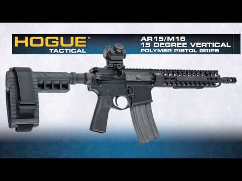 Hogue AR-15/M-16 15 Degree Vertical No Finger Groove Polymer Black
