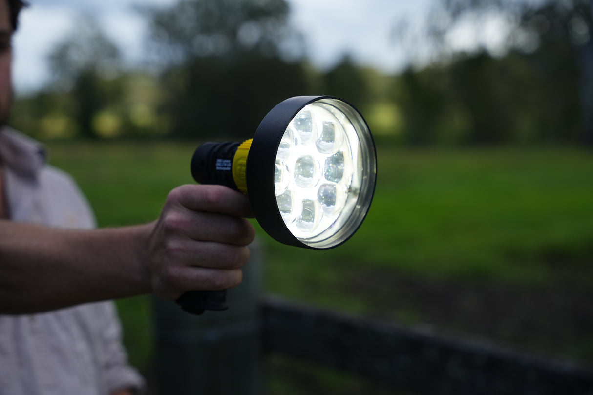 Pro-Tactical Hand Held Spotlight 120mm 27w LED Rechargeable