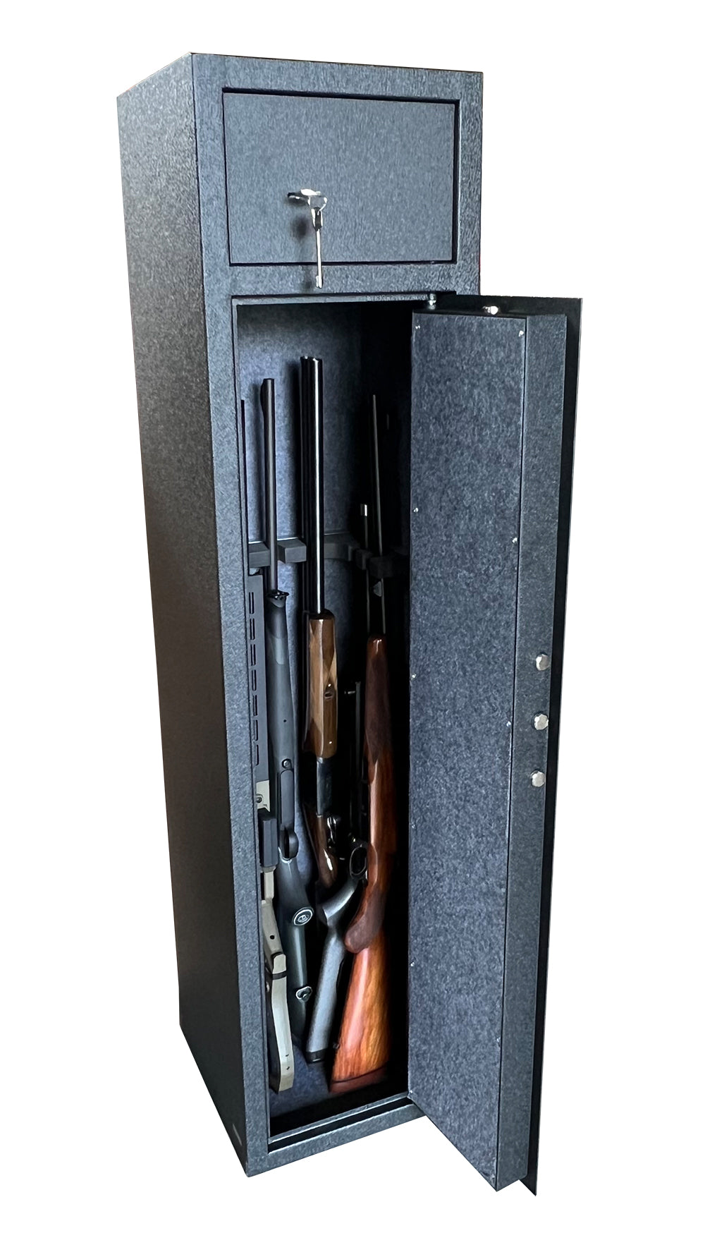 Pro-Tactical Hunter Series H10 - 10 Gun Safe Key Lock with Top Locker